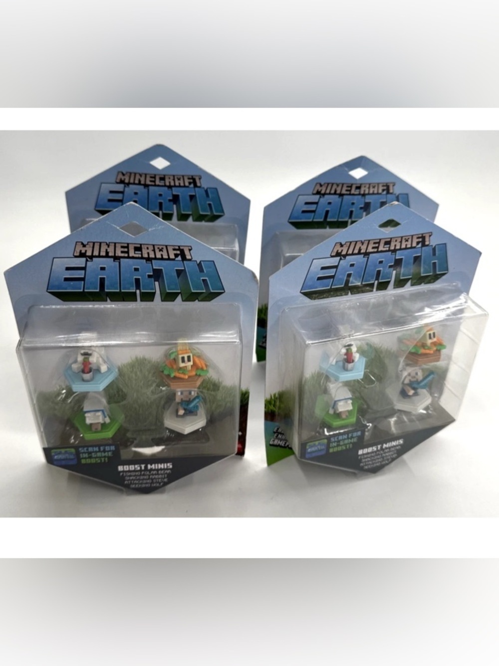 Lot of 4 MINECRAFT EARTH BOOST MINIS 4 pack Chip AR In-Game Boost Collect NEW